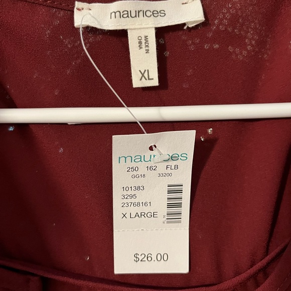NWT Maurices Brick Red front zip shell size XL - Picture 5 of 10